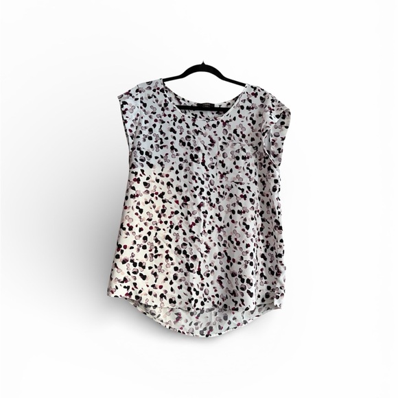 Dalia Tops - Dalia Black, Purple, White & Pink Leopard Print Top Size M